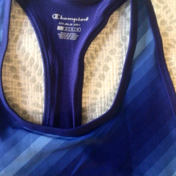 Champion Blue Diagonal Stripe Tank L - Picture 3 of 4